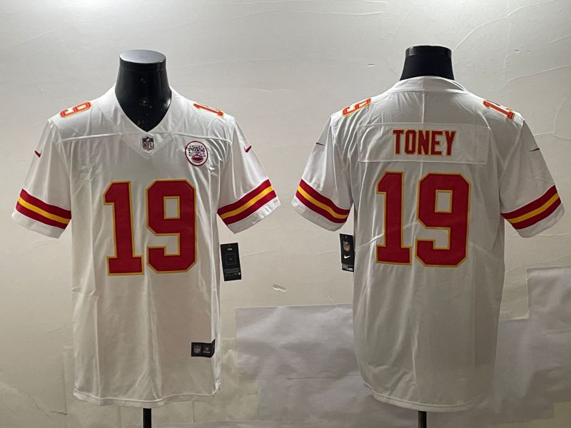 Men Kansas City Chiefs 19 Toney White Second generations 2025 Nike Limited NFL Jersey style 1